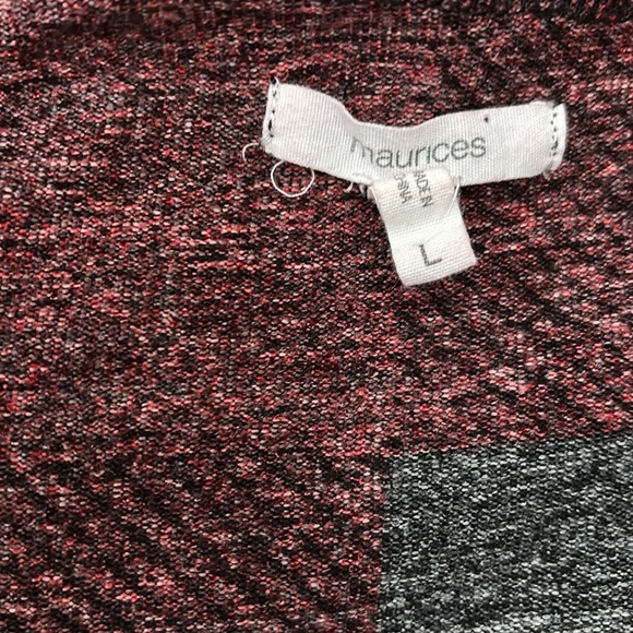 Maurice’s Women’s Super Soft Hooded Cardigan Large Red/Black Plaid - Picture 4 of 7